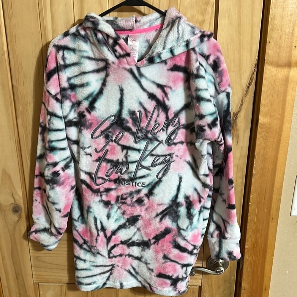 Justice Tie-Dye Hoodie - Pink and Black